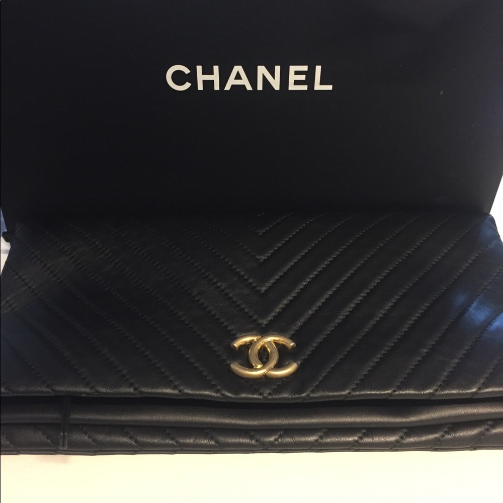 Large Chanel Fold over clutch